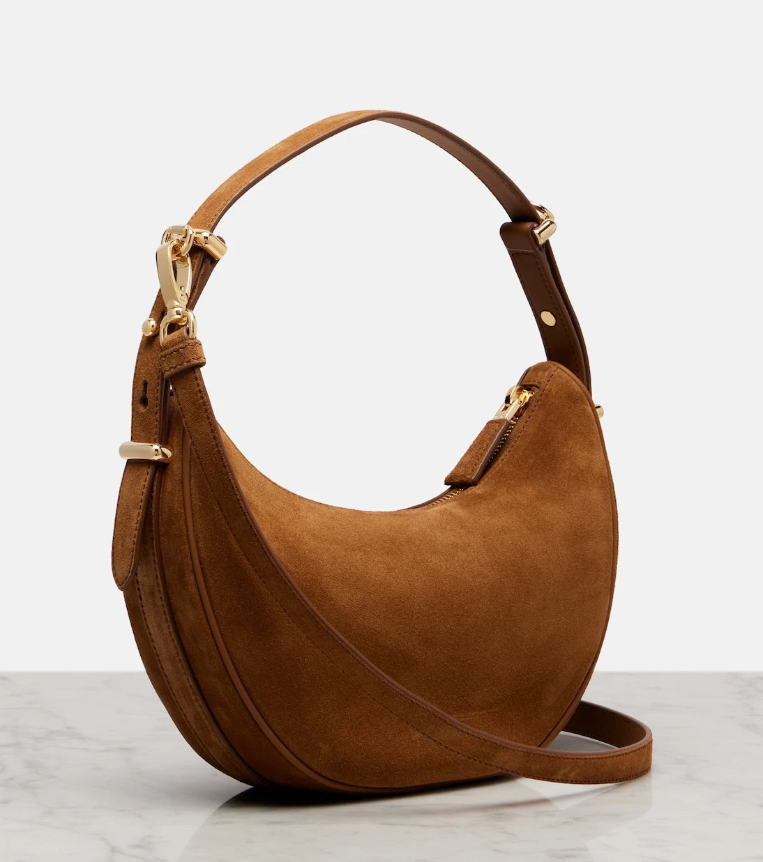 Prada - Prada Arqué suede shoulder bag