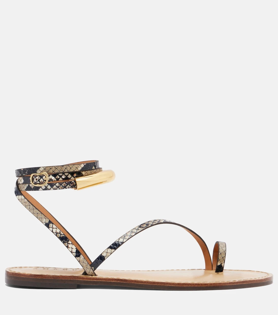 Amanu - Kalahari snake-effect leather sandals