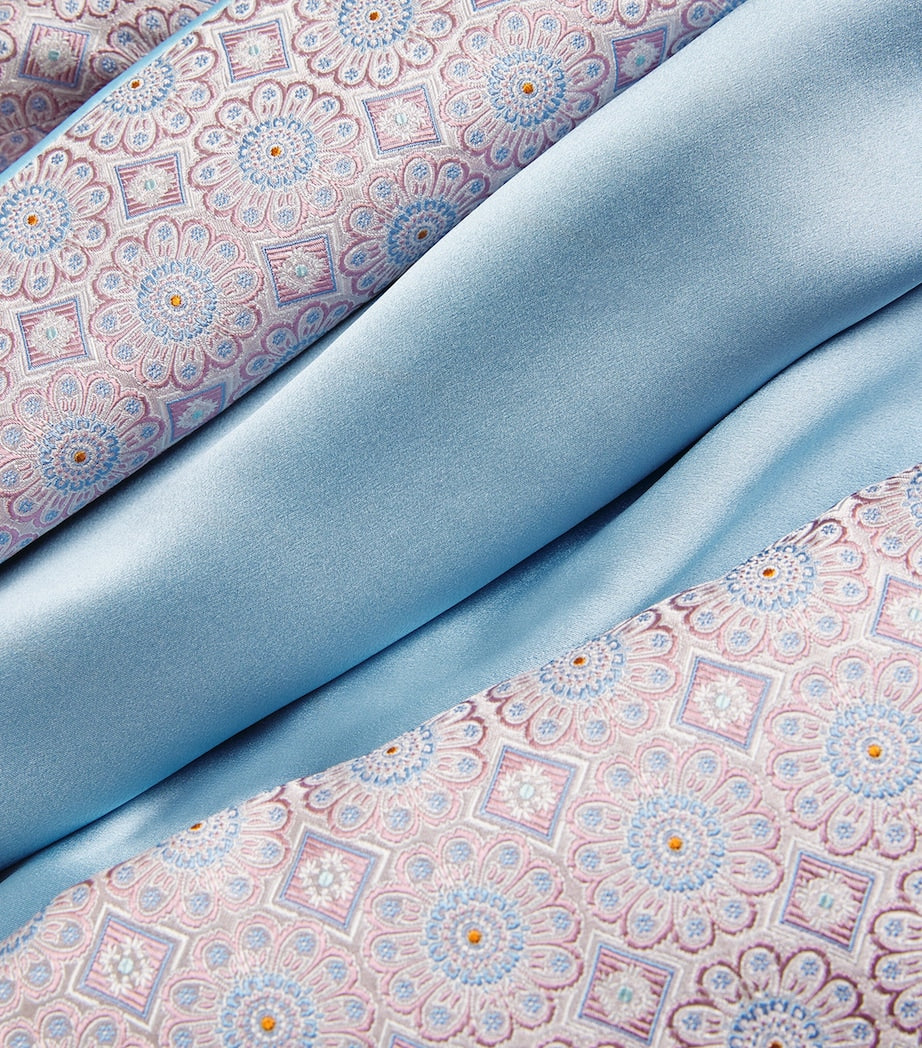 Pink Silk Daisy Medallion Jacquard Robe