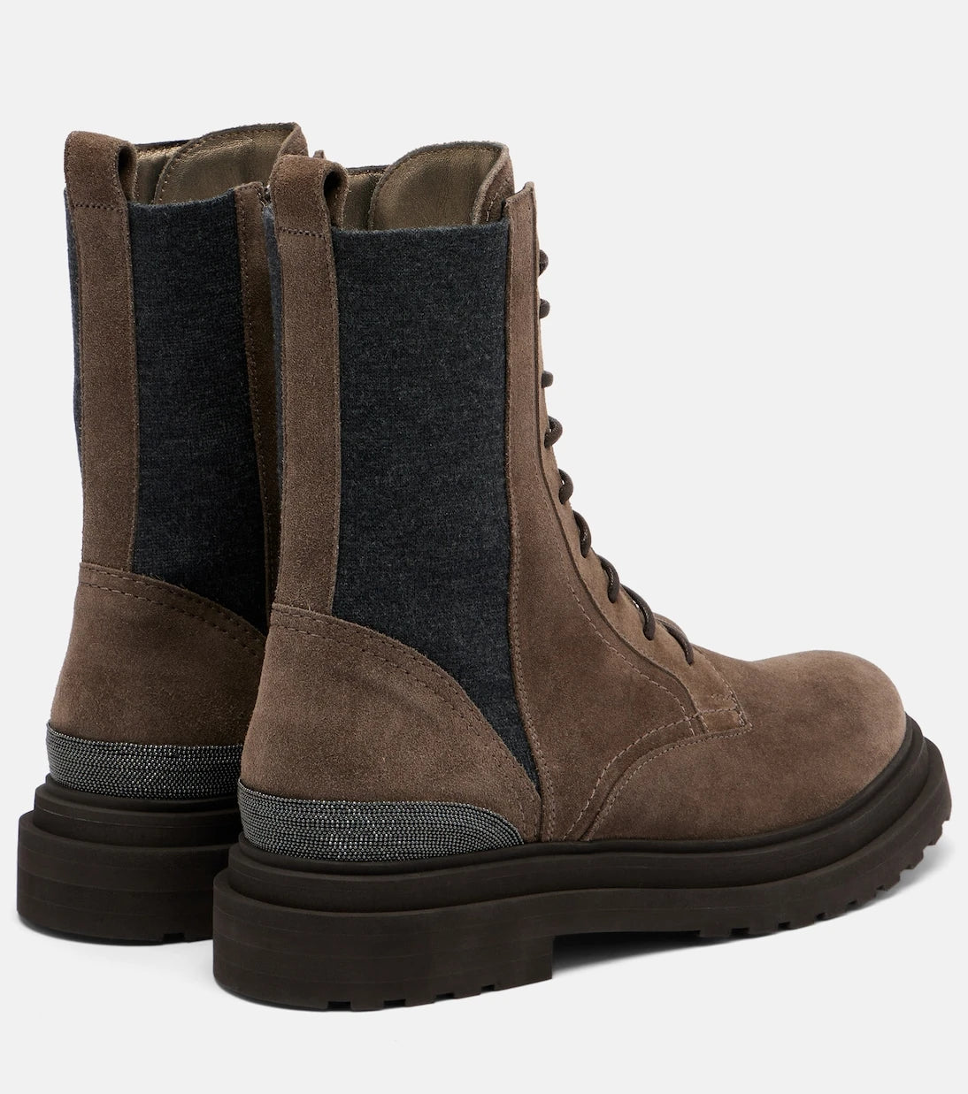 Brunello Cucinelli - Monili suede lace-up boots