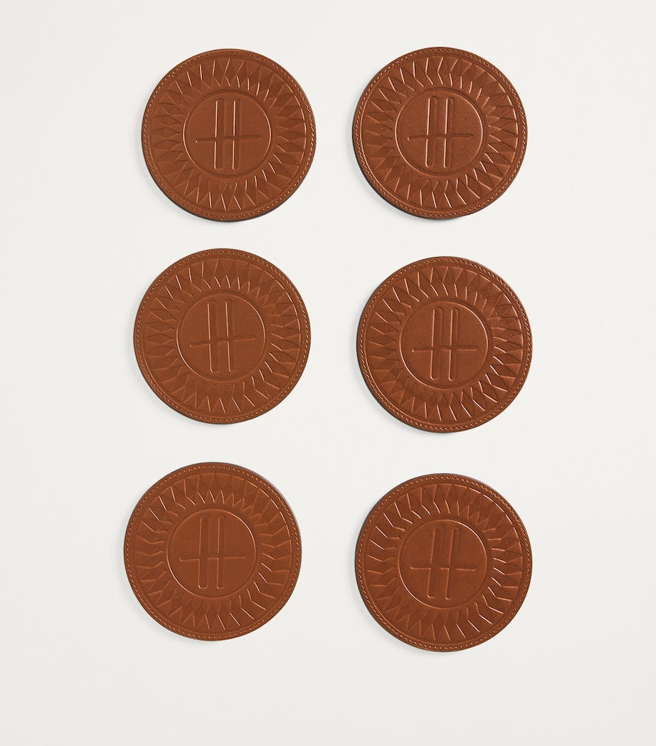 Harrods Logo Leather Coasters (Set of 4)