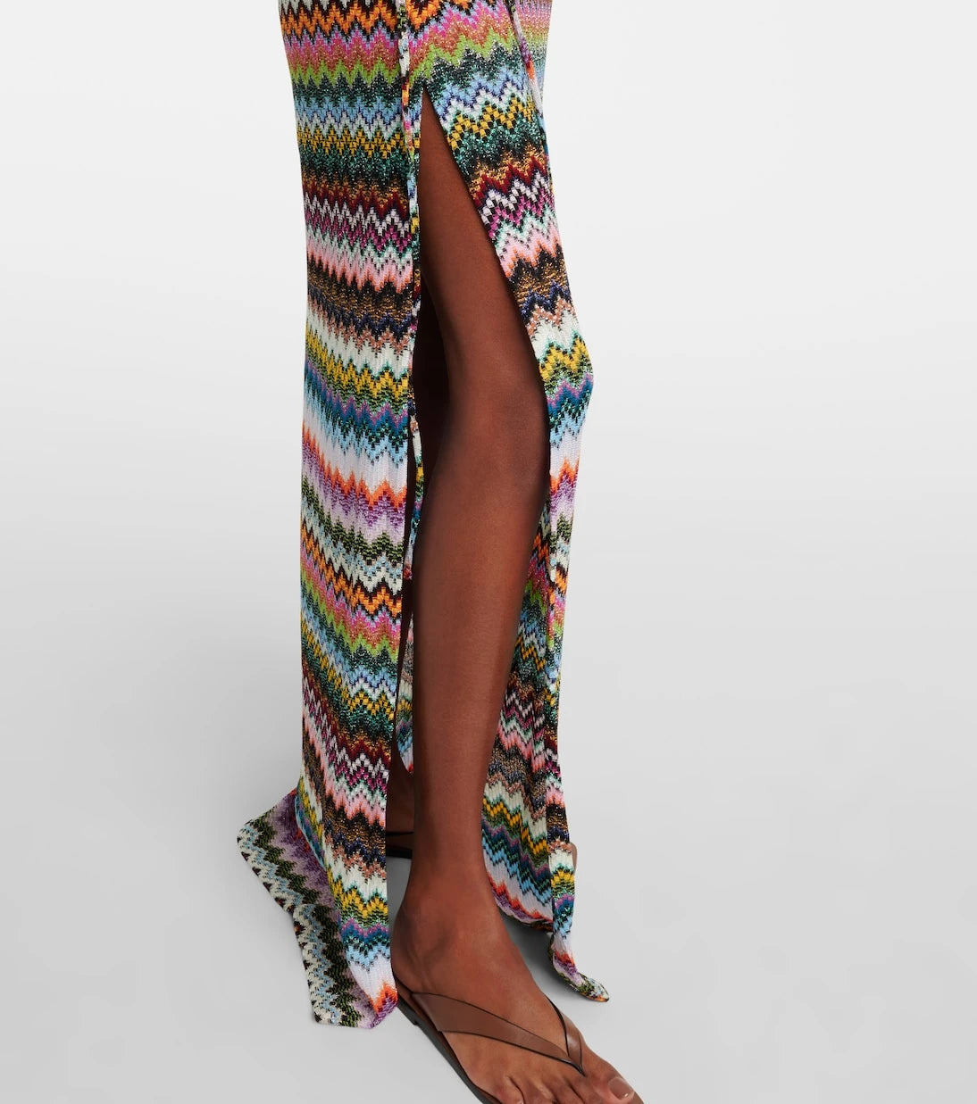 Missoni - تنورة بنمط متعرج لامعة ملفوفة