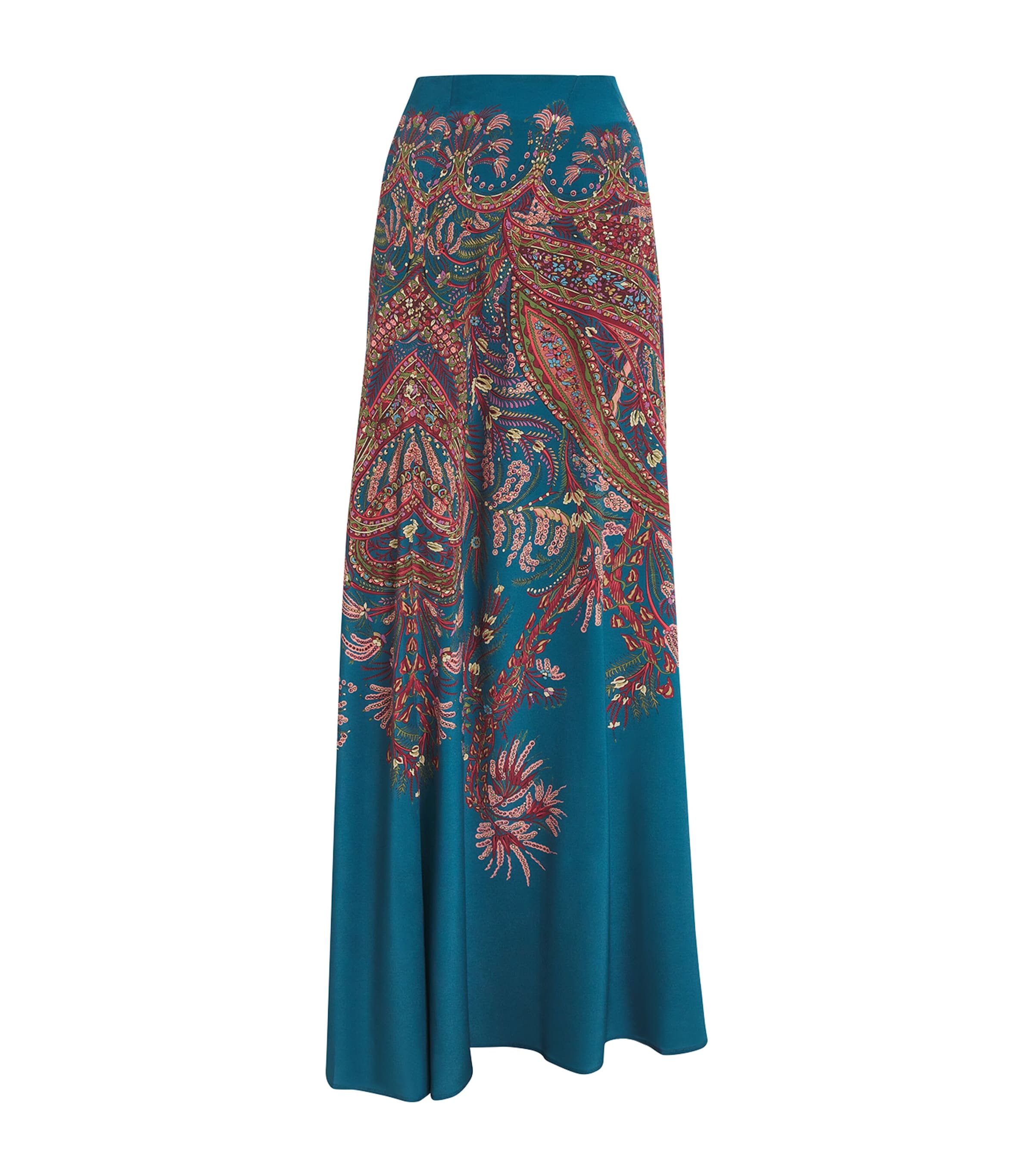 Etro Multi Silk Paisley Maxi Skirt