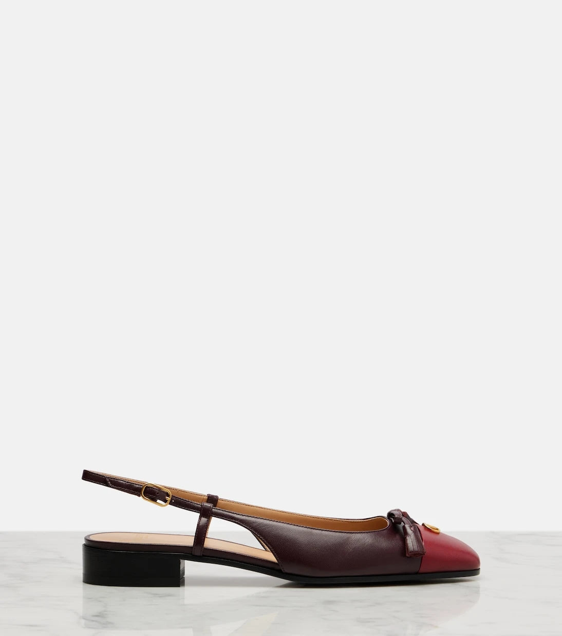 Valentino Garavani - Valet Du Roi leather slingback ballet flats