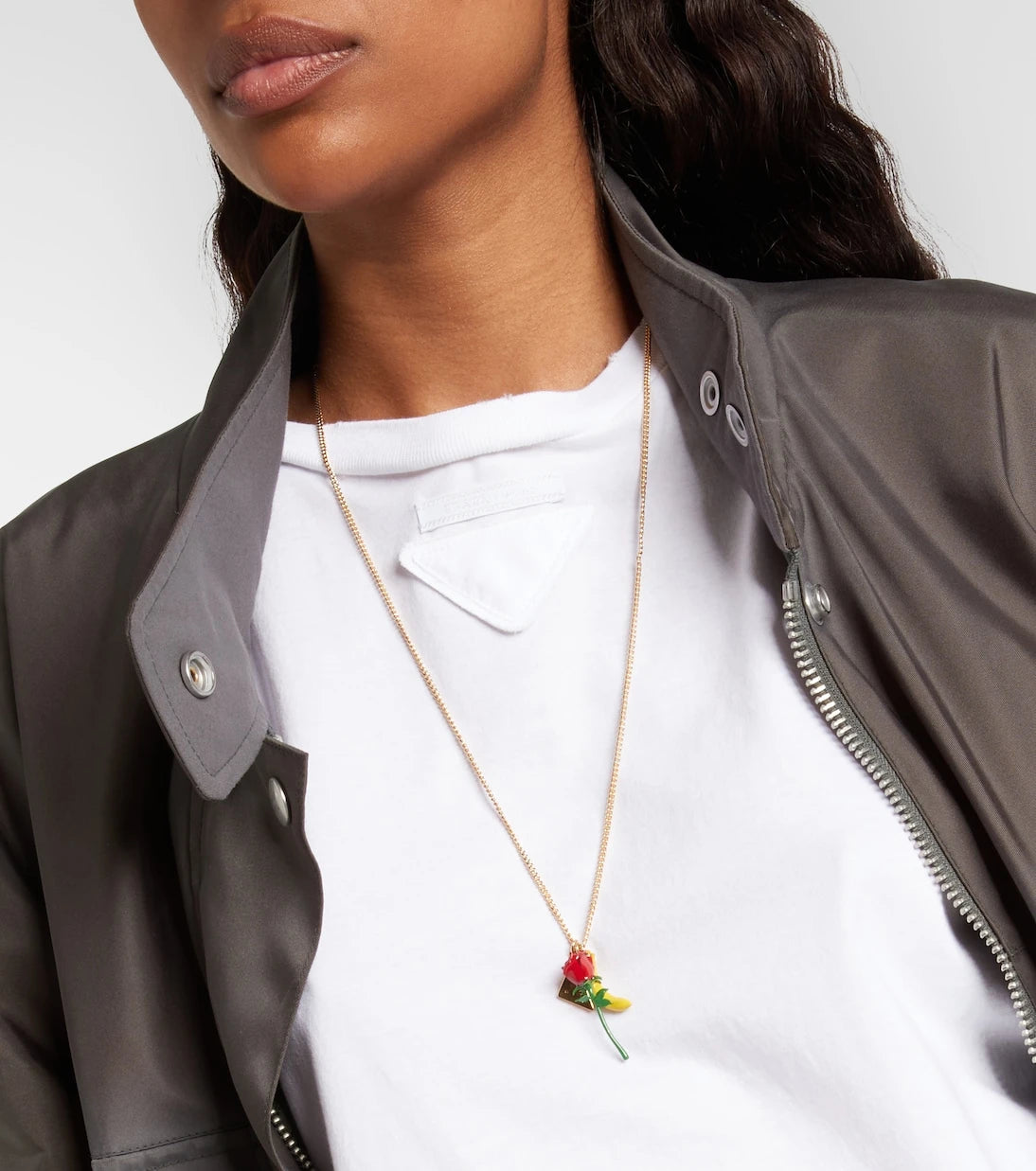 Prada - Logo pendant necklace