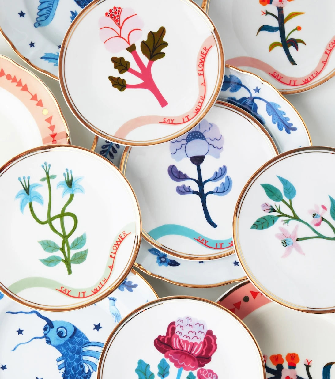 Bitossi - Flowers set of 6 dessert plates