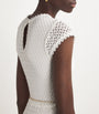 Maje White Crochet Midi Dress