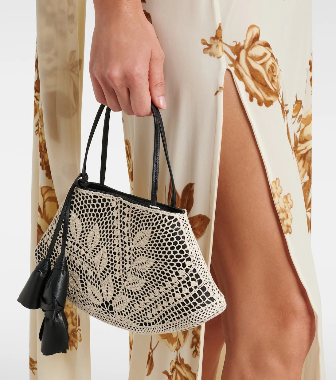 Magda Butrym - Maya Small crochet leather-trimmed shoulder bag