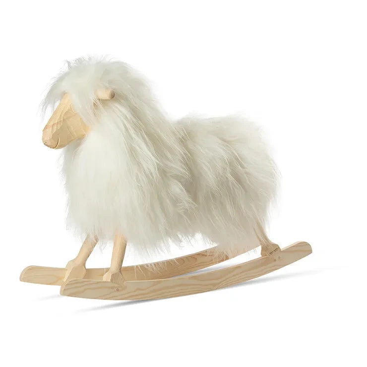 Danish Crafts-Povl Kjer - Rocking sheep  | White