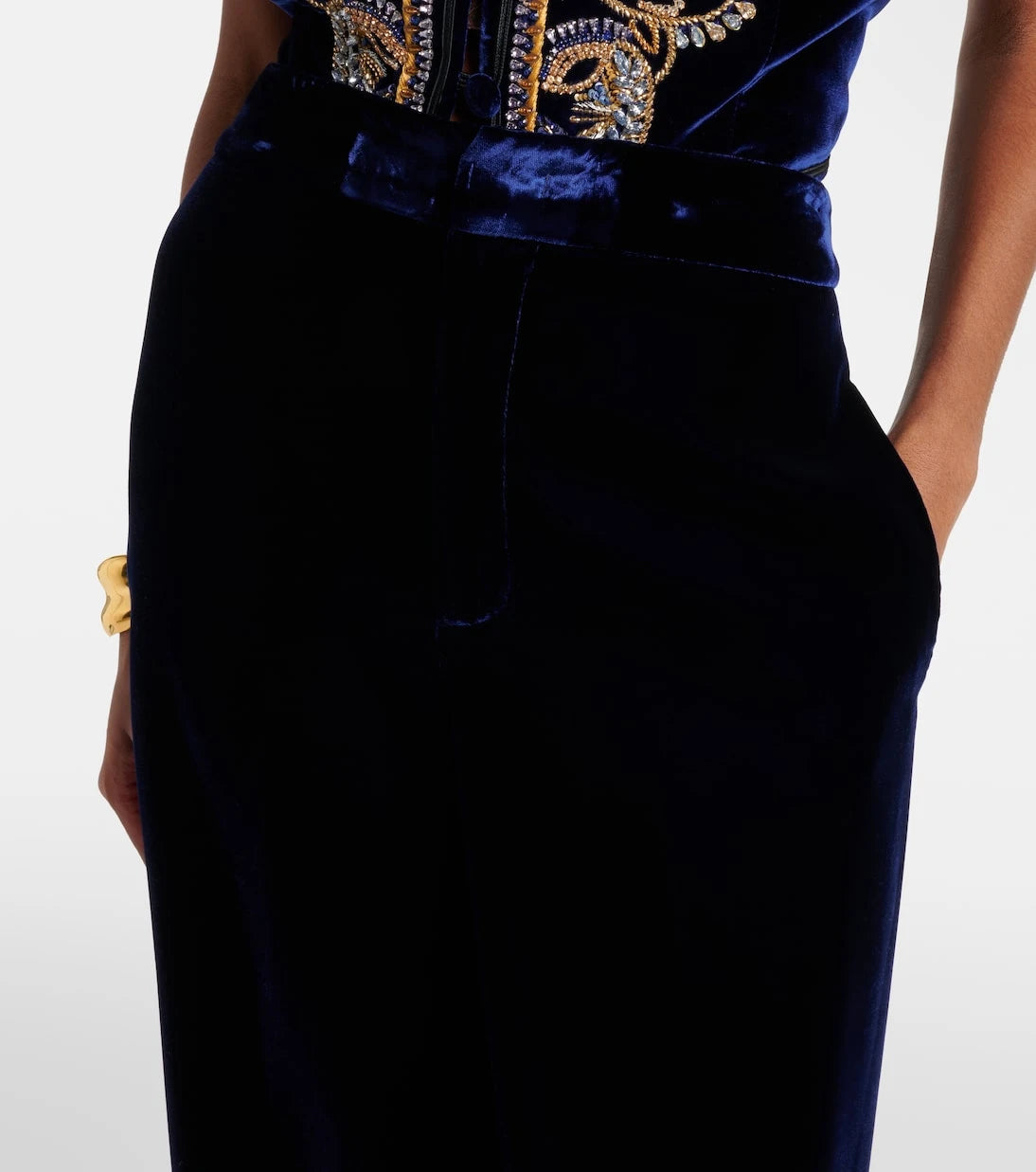 Etro - Velvet wide-leg pants