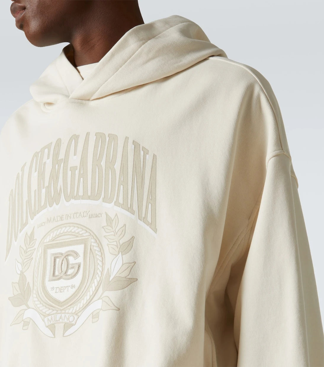 Dolce&Gabbana - Embroidered cotton jersey hoodie