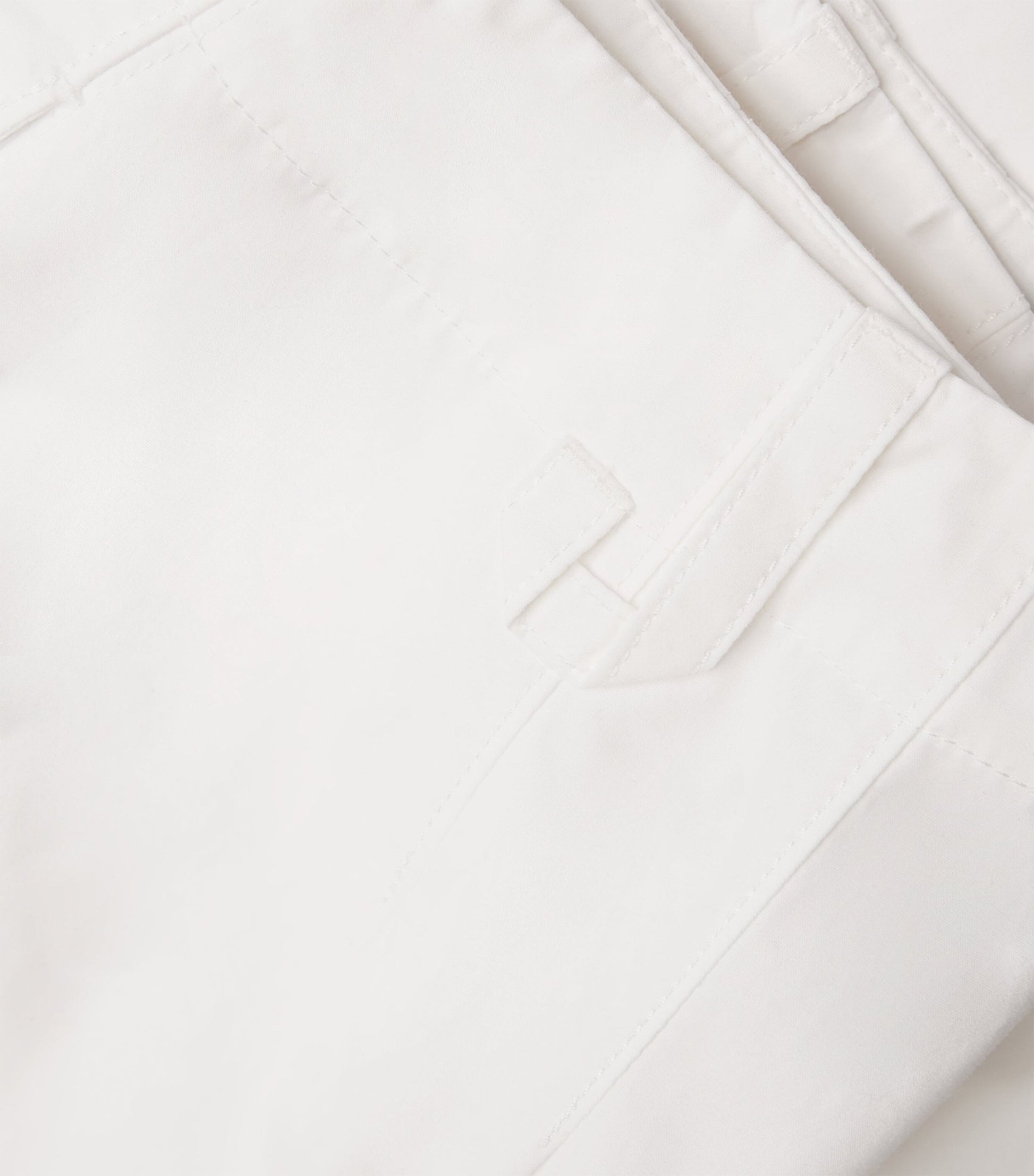 White Twill Pleated Ovalo Trousers
