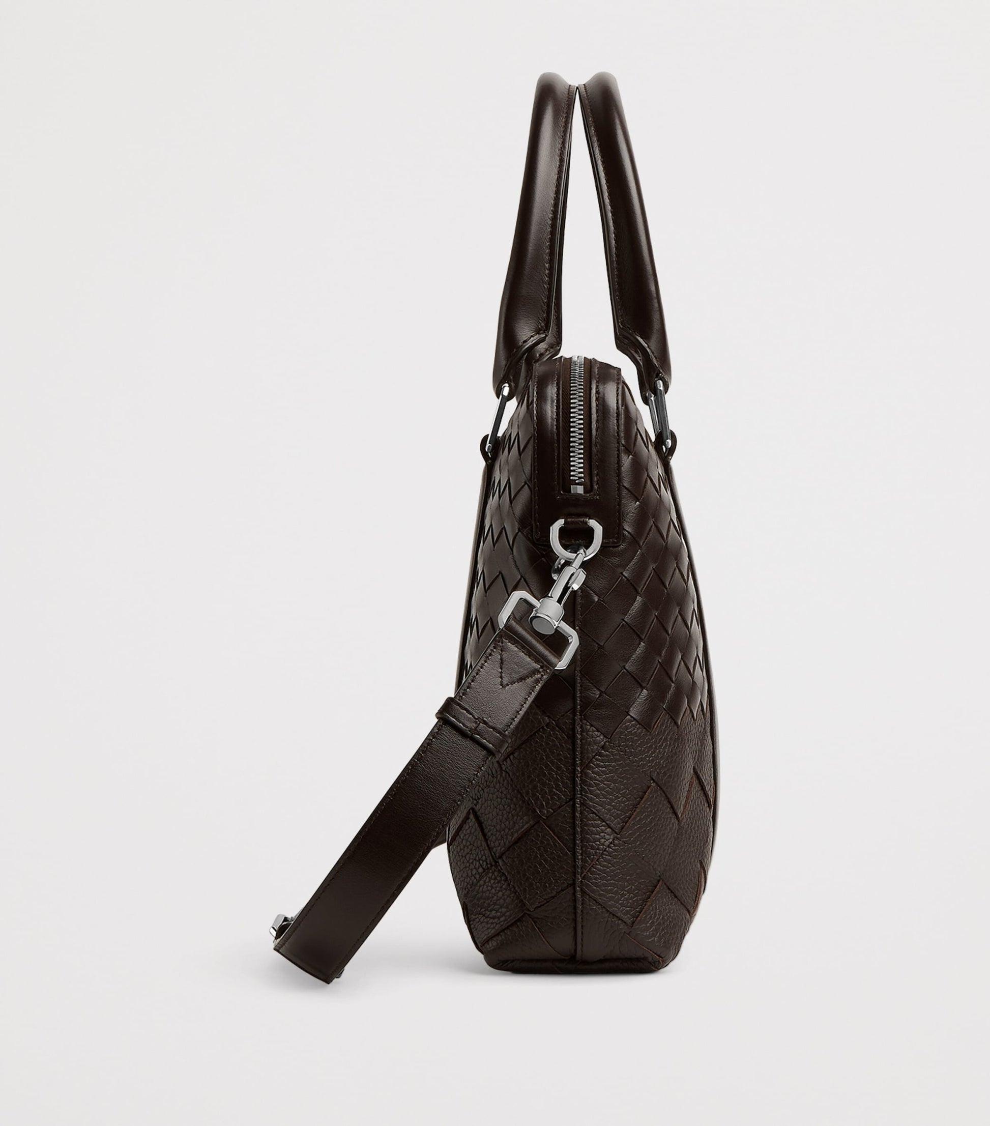 Slim Leather Intrecciato Briefcase