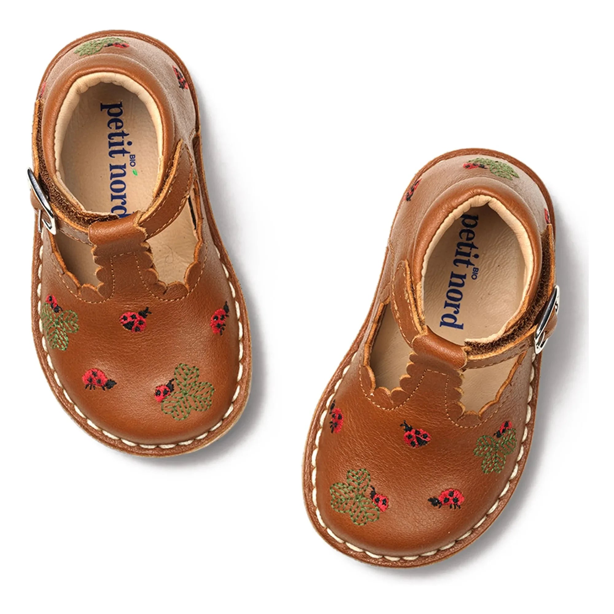 Petit Nord - T-Bar Scallop Ladybird Embroidered Babies - Uniqua Collection | Camel