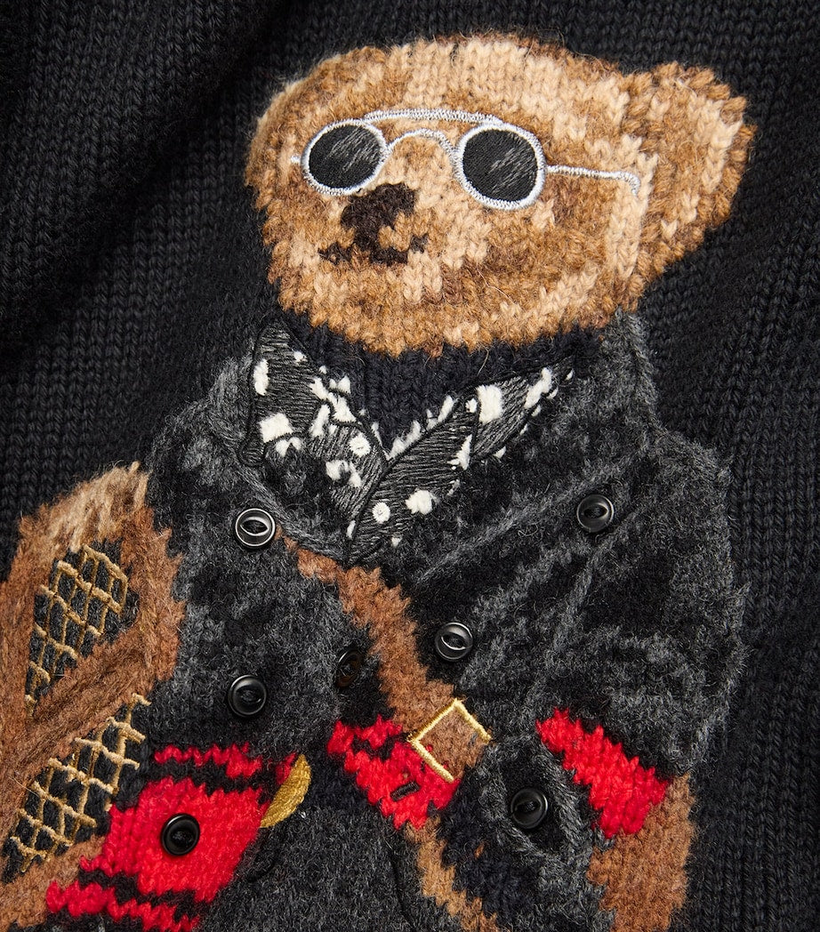 Polo Ralph Lauren Black Cotton-Cashmere Holiday Bear Sweater