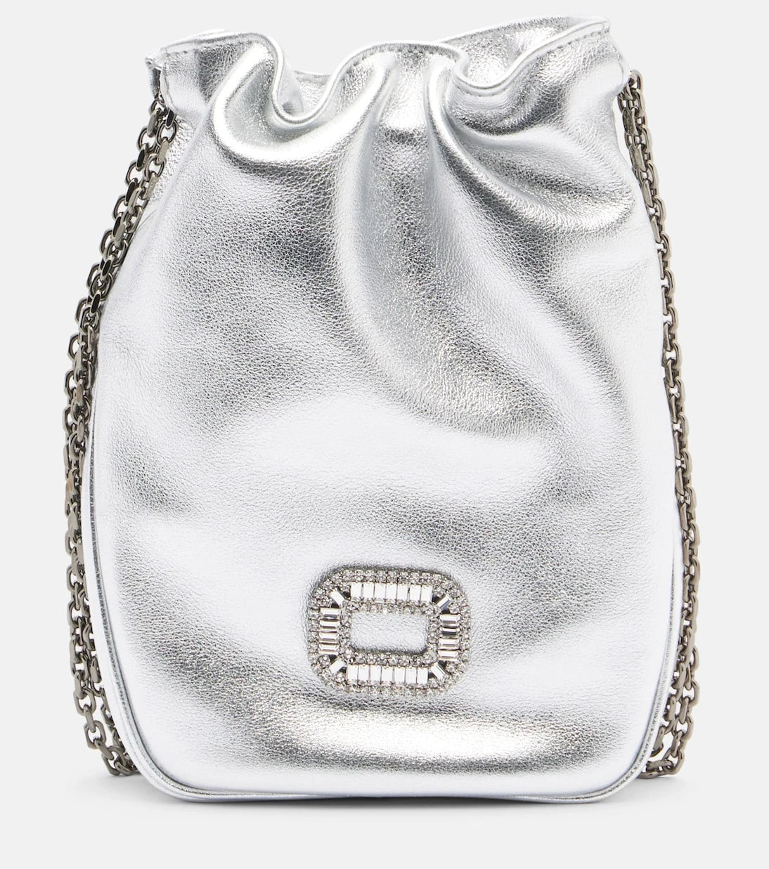 Roger Vivier - Pilgrim Nano metallic leather bucket bag