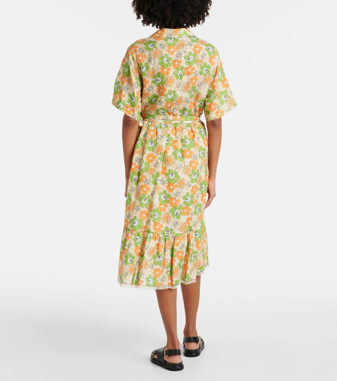 Marni - Floral linen midi skirt