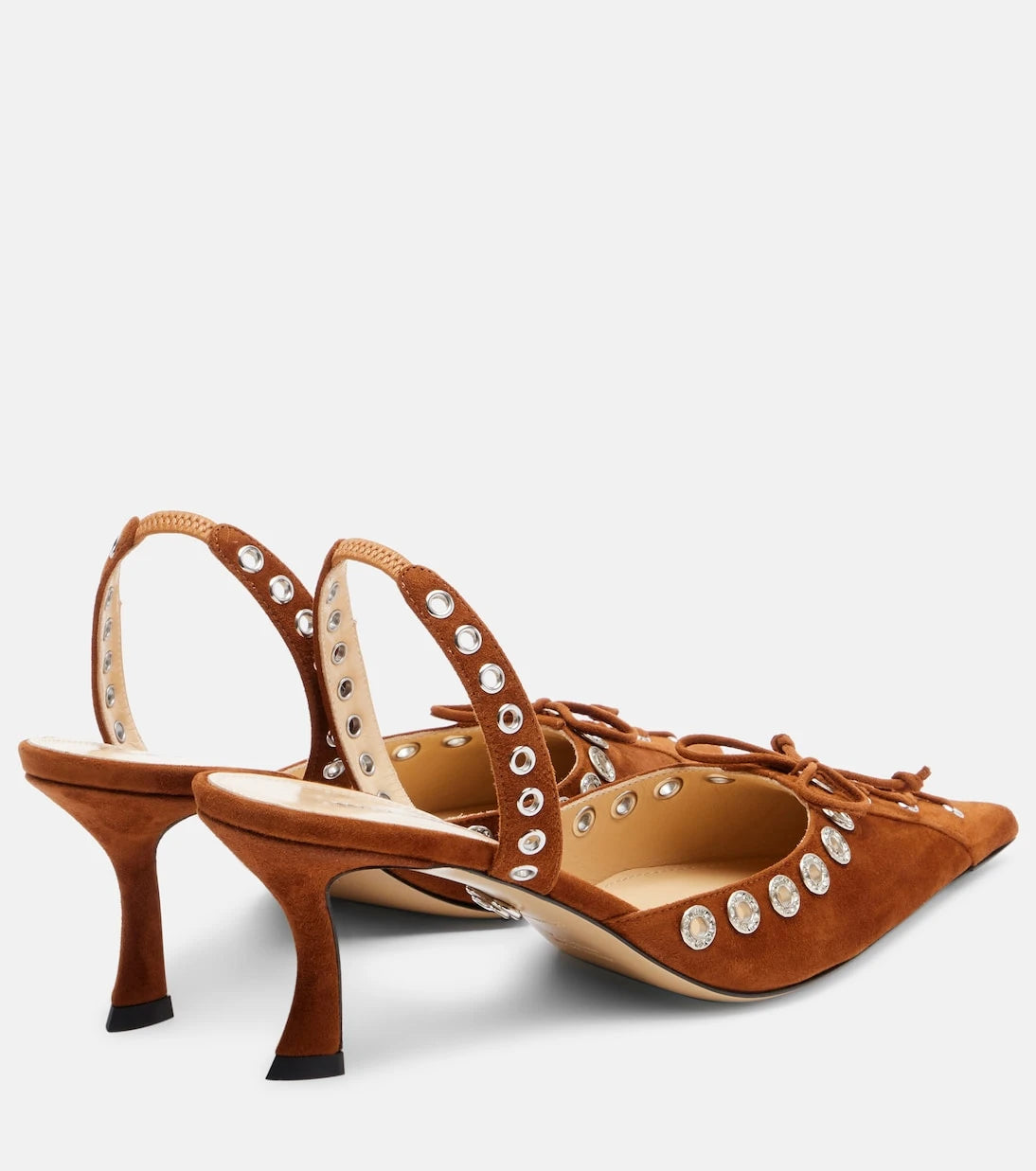 Mach & Mach - Crystalized Corset 65 suede slingback pumps