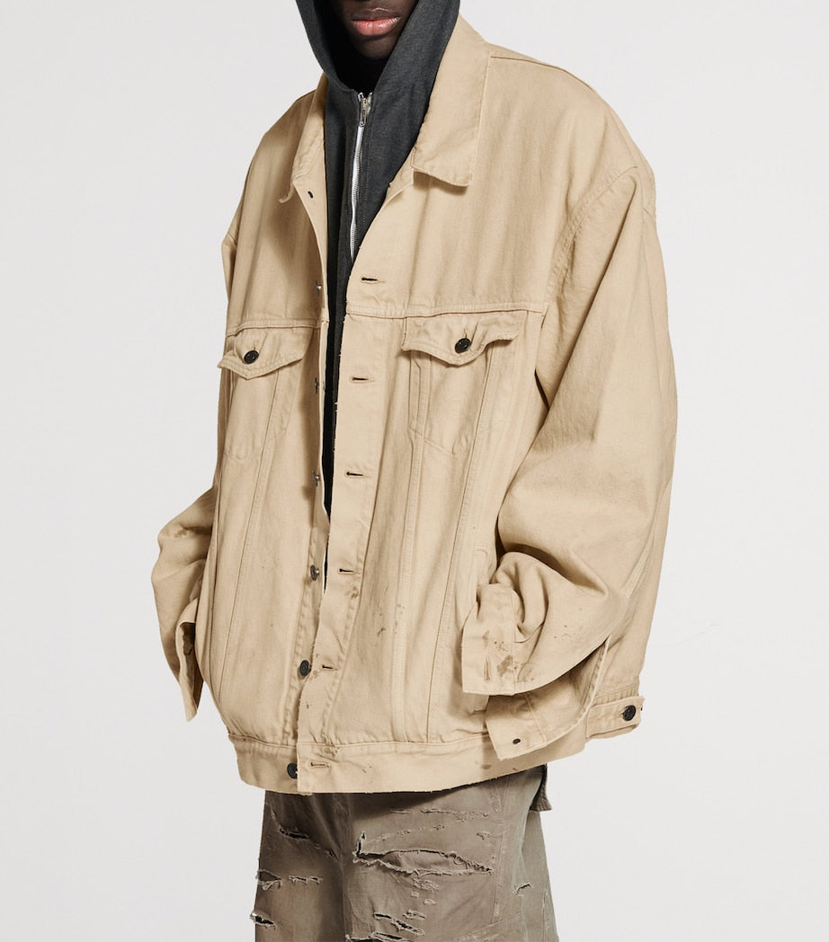 Balenciaga Logo Oversized Denim Jacket