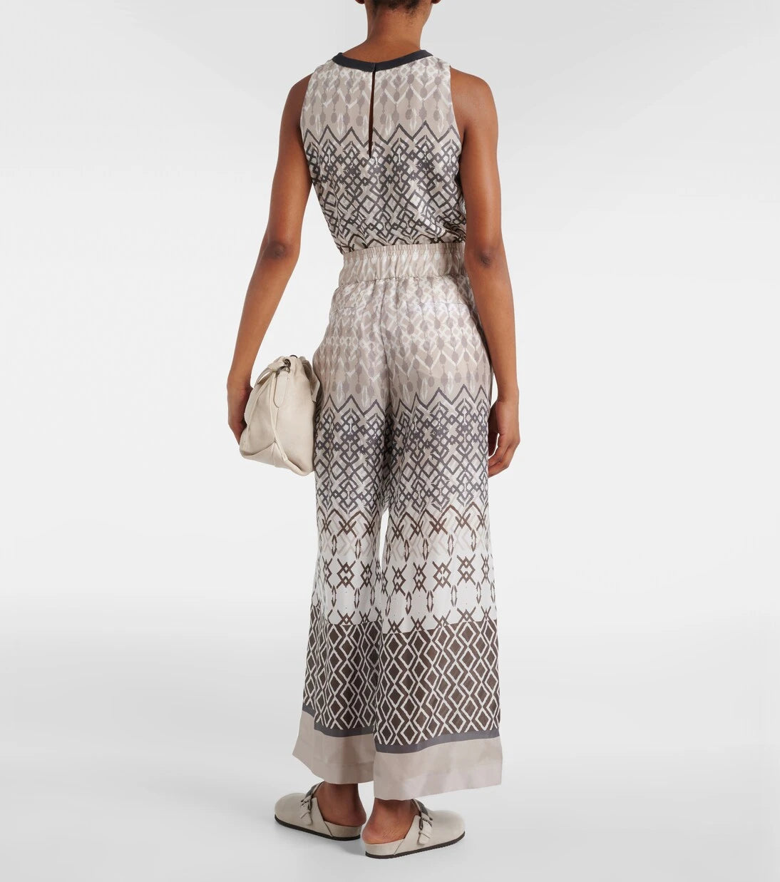 Brunello Cucinelli - Printed silk wide-leg pants