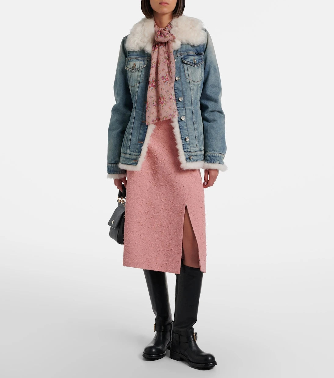 Dolce&Gabbana - Shearling-trimmed denim jacket