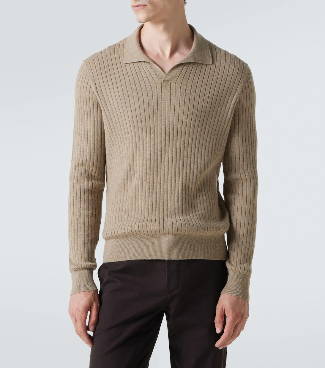 Loro Piana - Ribbed-knit cashmere polo sweater