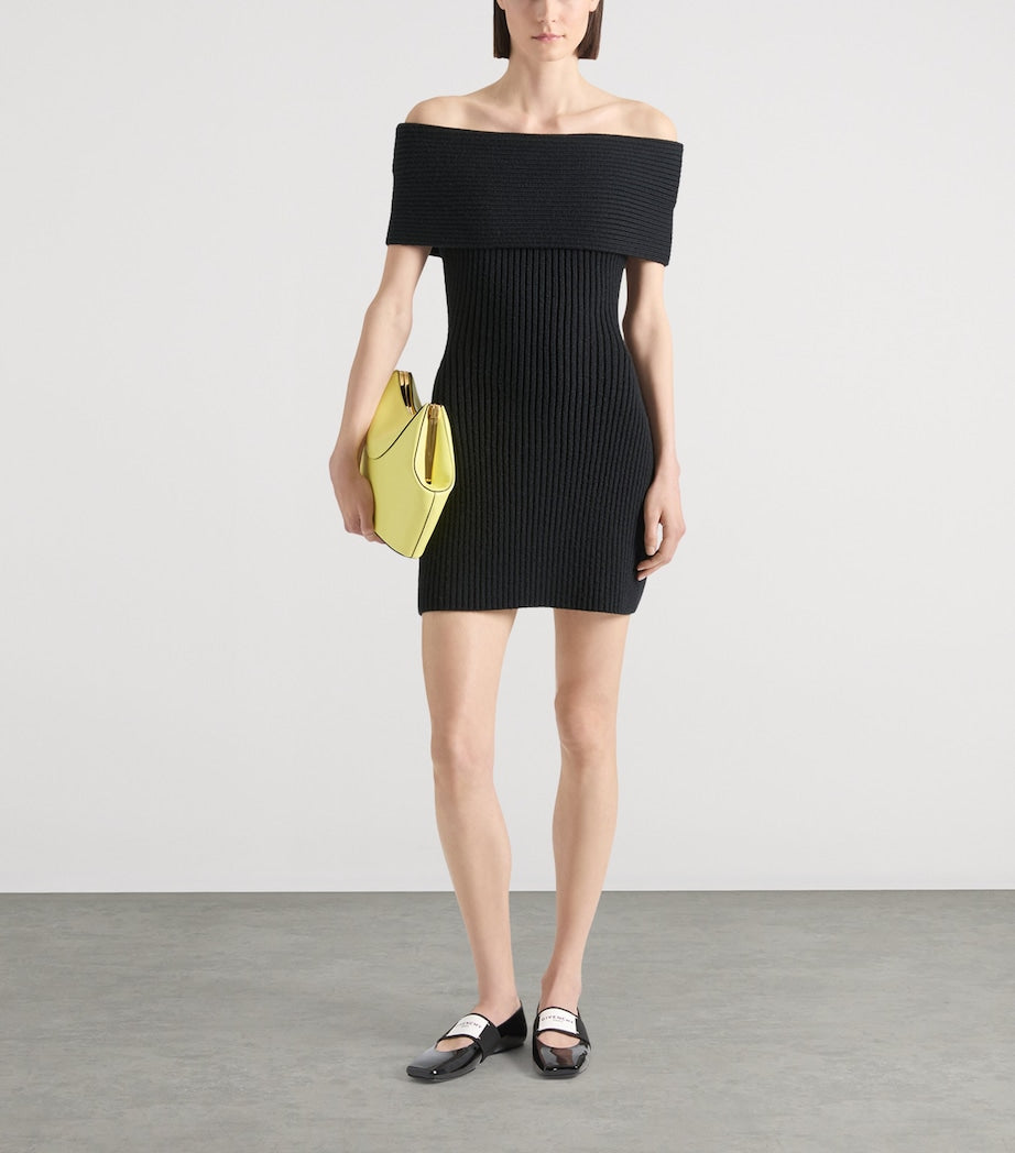 Givenchy Black Wool-Blend Knit Mini Dress