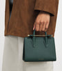 Strathberry Green Leather Nano Tote Bag