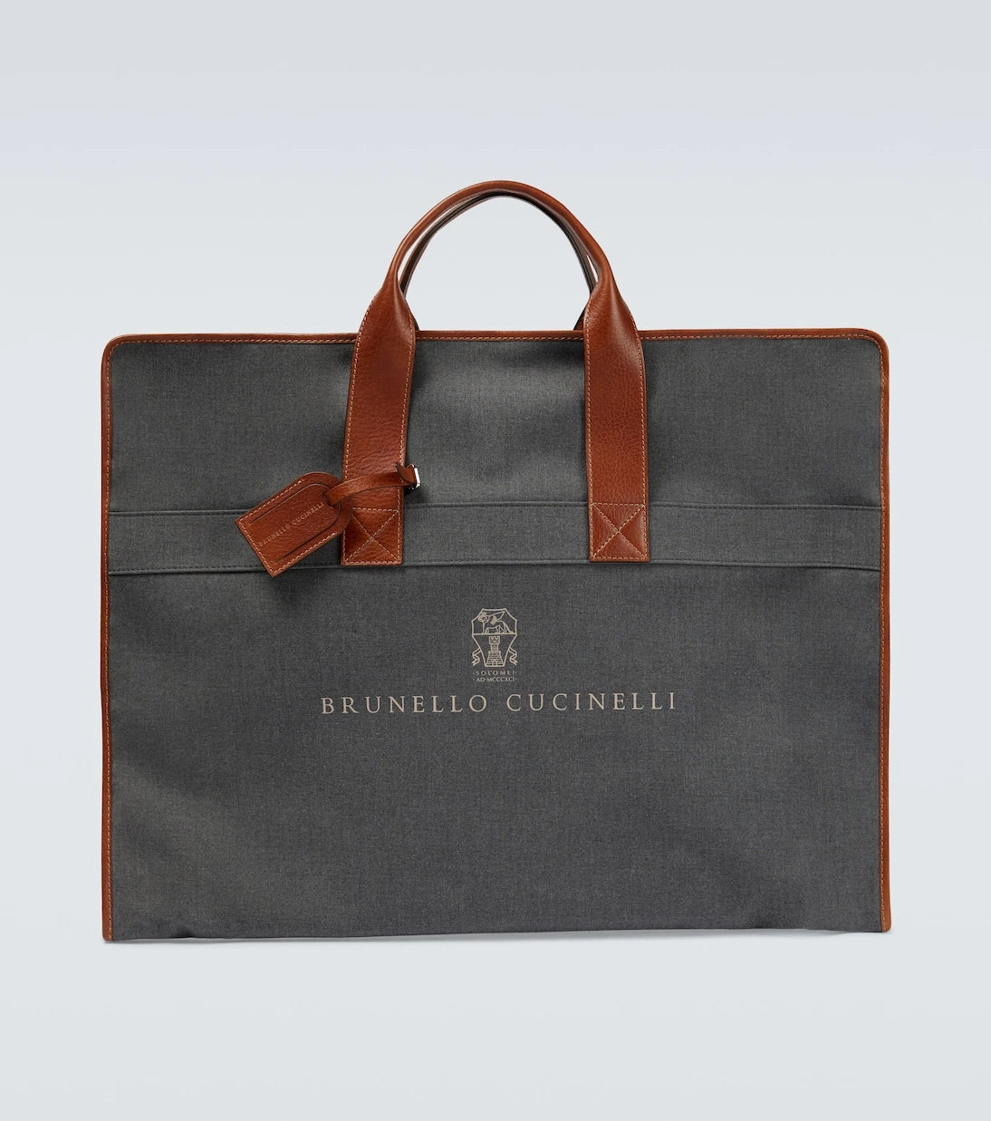 Brunello Cucinelli - Leather-trimmed canvas garment bag