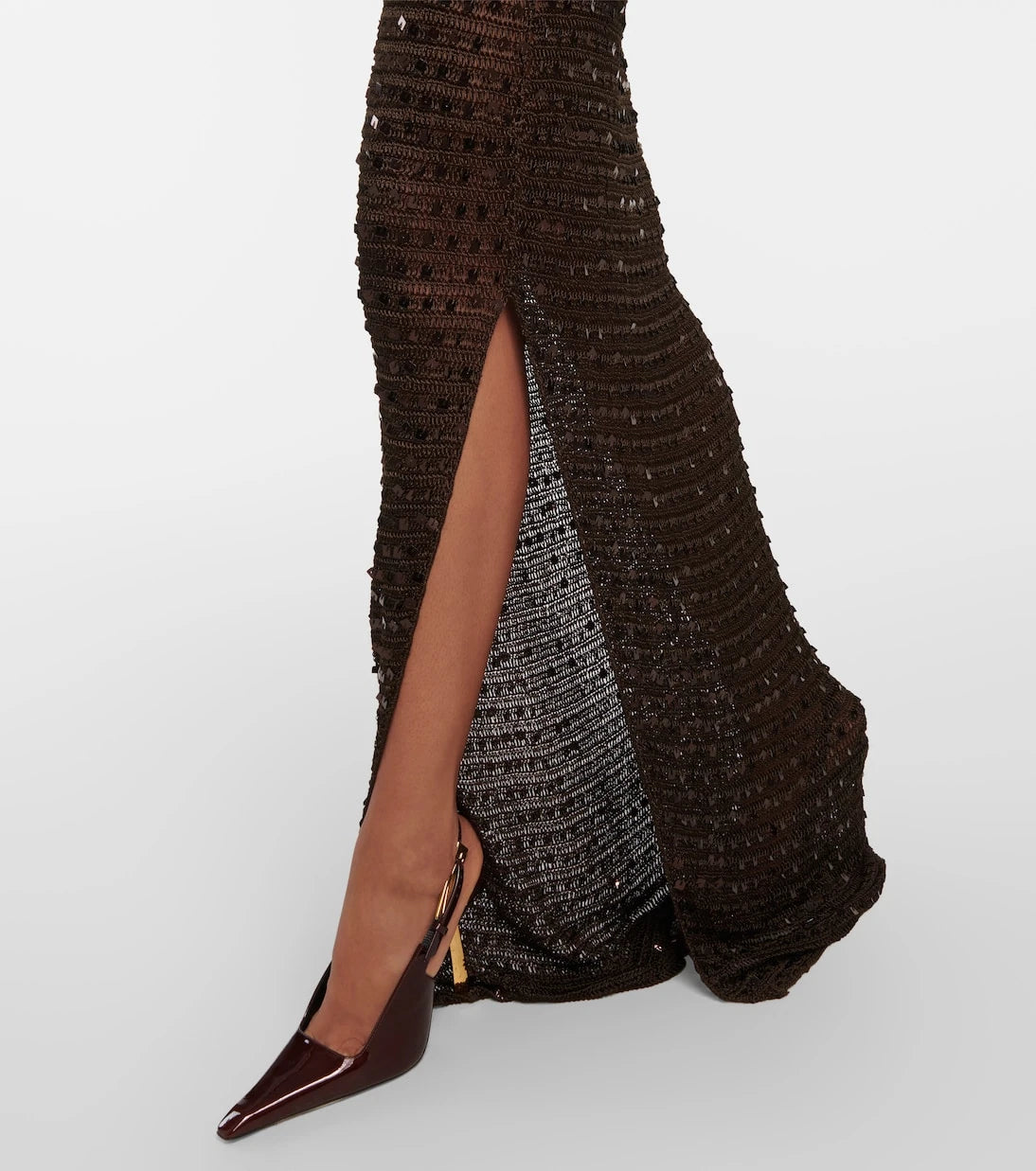 Aya Muse - Enodia sequined halterneck maxi dress