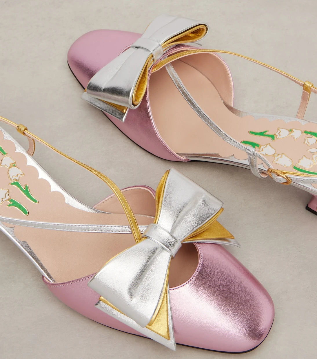 Valentino Garavani - Bowow 45 metallic leather pumps