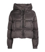 Max Mara Grey Water-Repellent Down Cropped Puffer Jacket