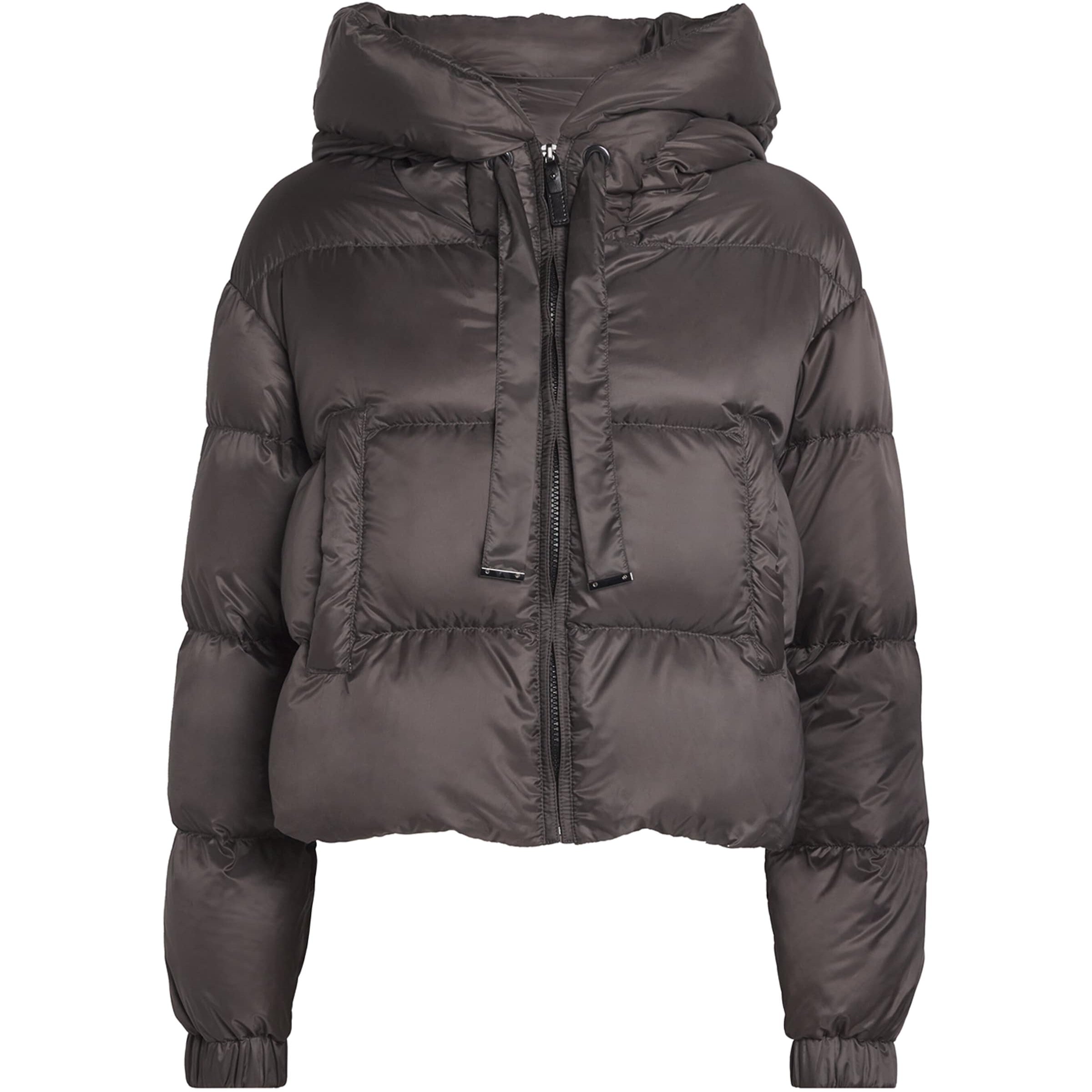 Max Mara Grey Water-Repellent Down Cropped Puffer Jacket