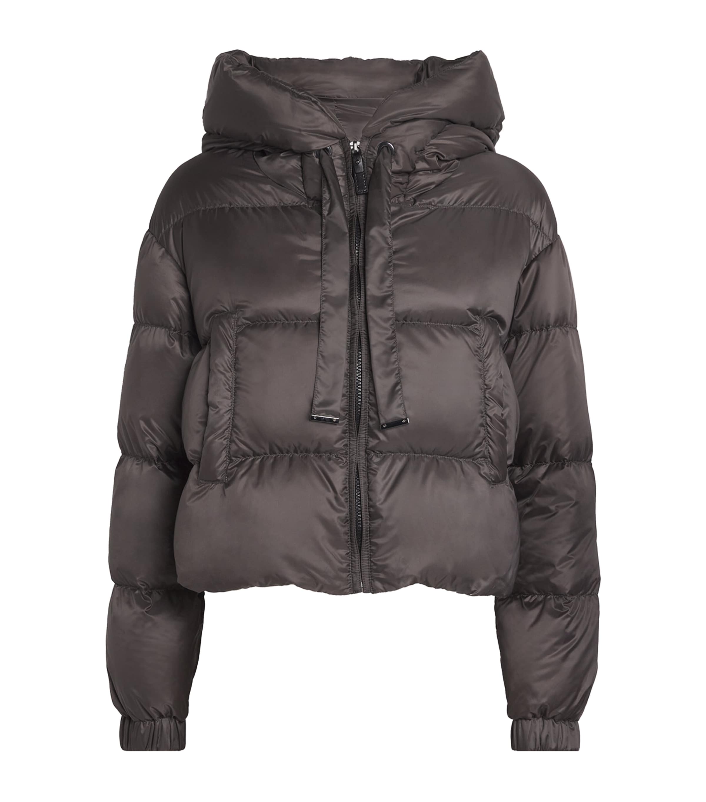Max Mara Grey Water-Repellent Down Cropped Puffer Jacket