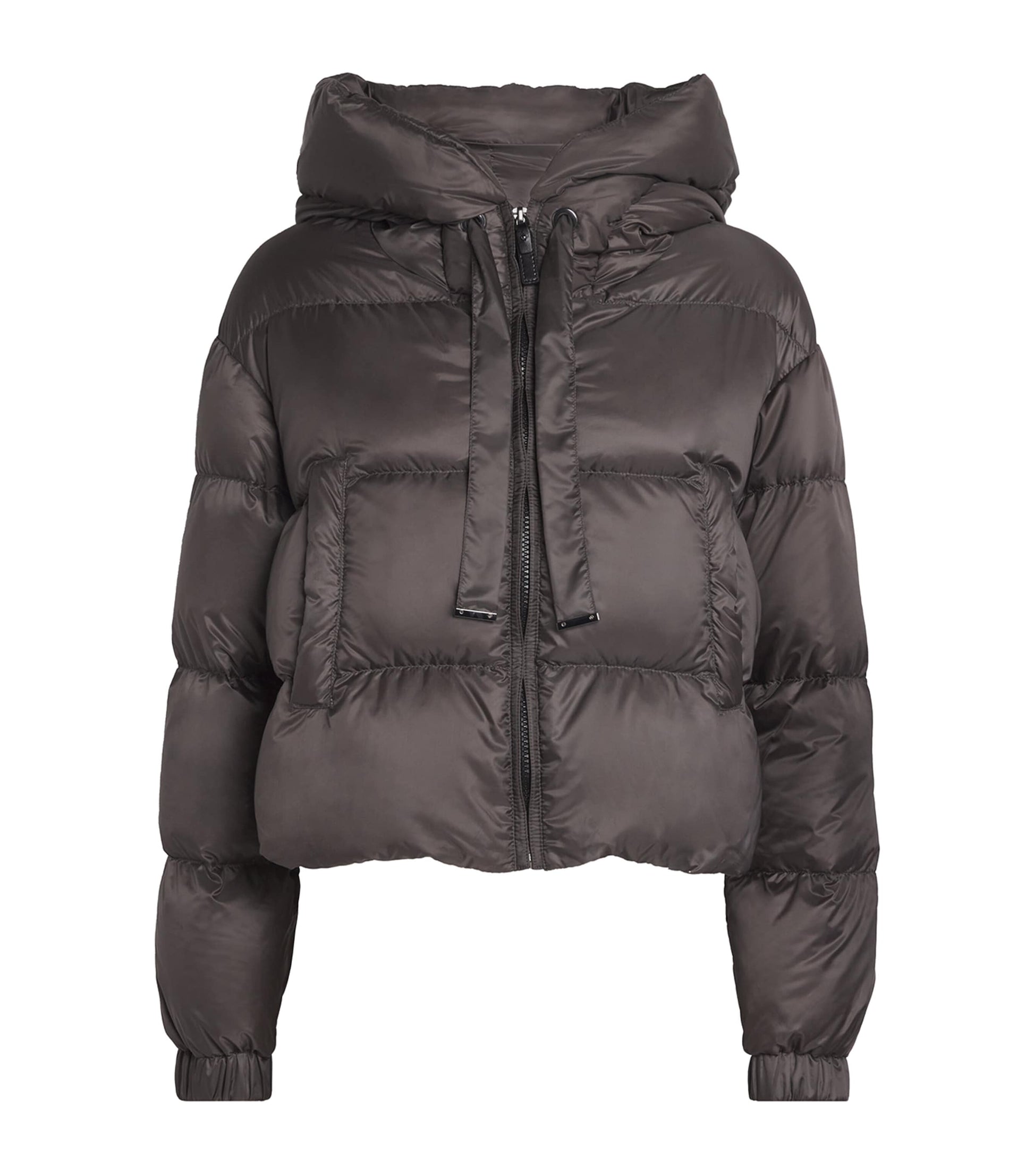 Max Mara Grey Water-Repellent Down Cropped Puffer Jacket