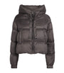 Max Mara Grey Water-Repellent Down Cropped Puffer Jacket
