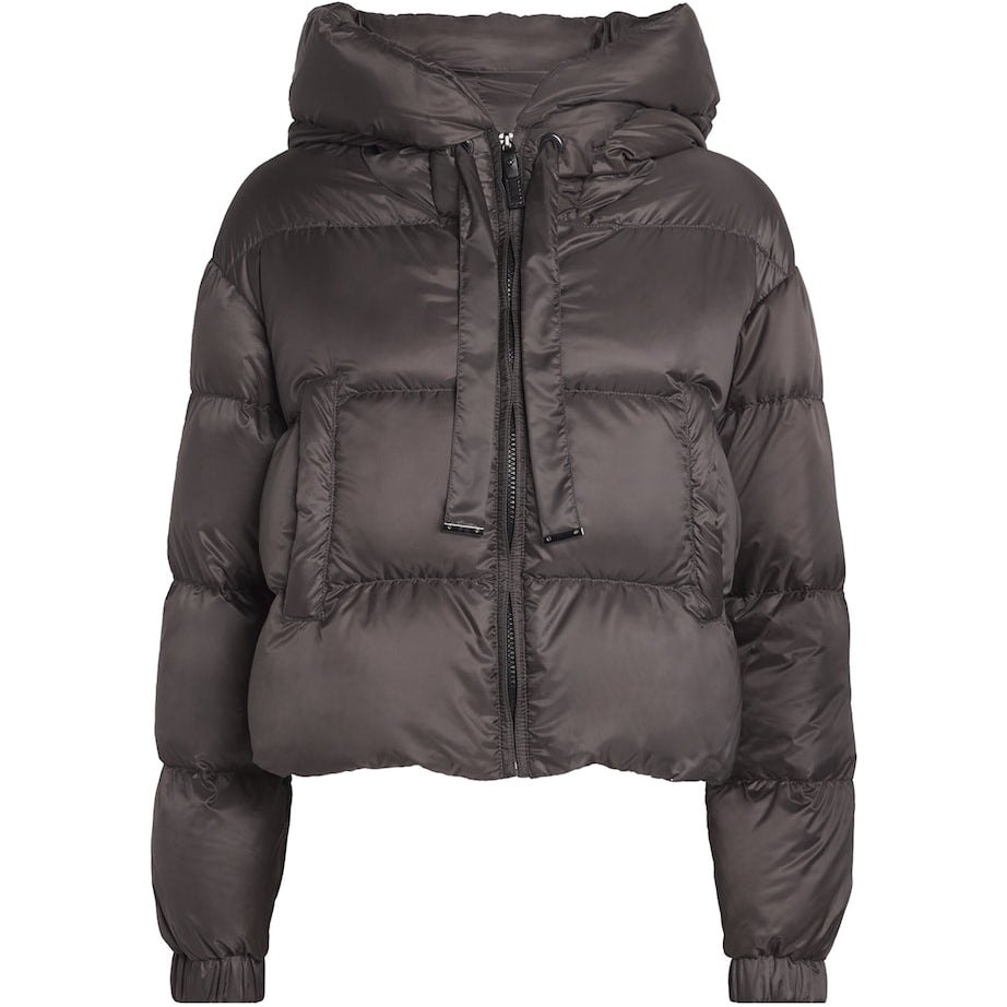 Max Mara Grey Water-Repellent Down Cropped Puffer Jacket