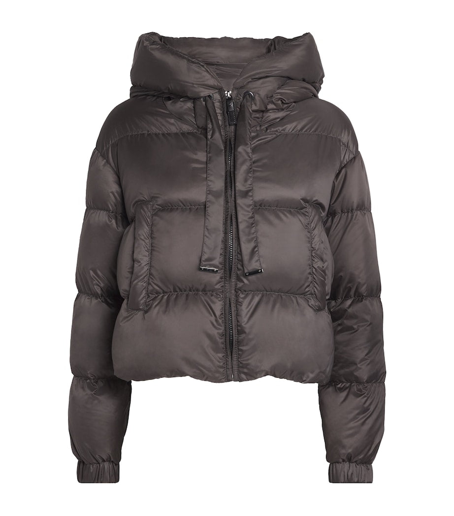 Max Mara Grey Water-Repellent Down Cropped Puffer Jacket