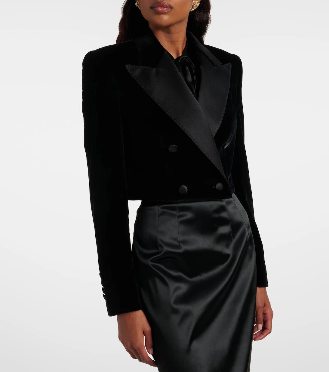 Dolce&Gabbana - Cropped cotton-blend velvet blazer