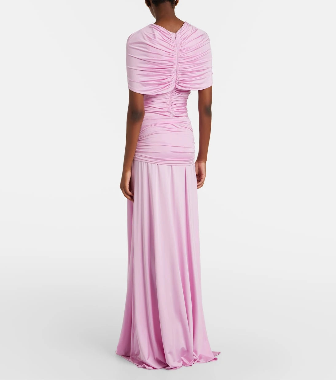Self-Portrait - Caped ruched jersey maxi dress