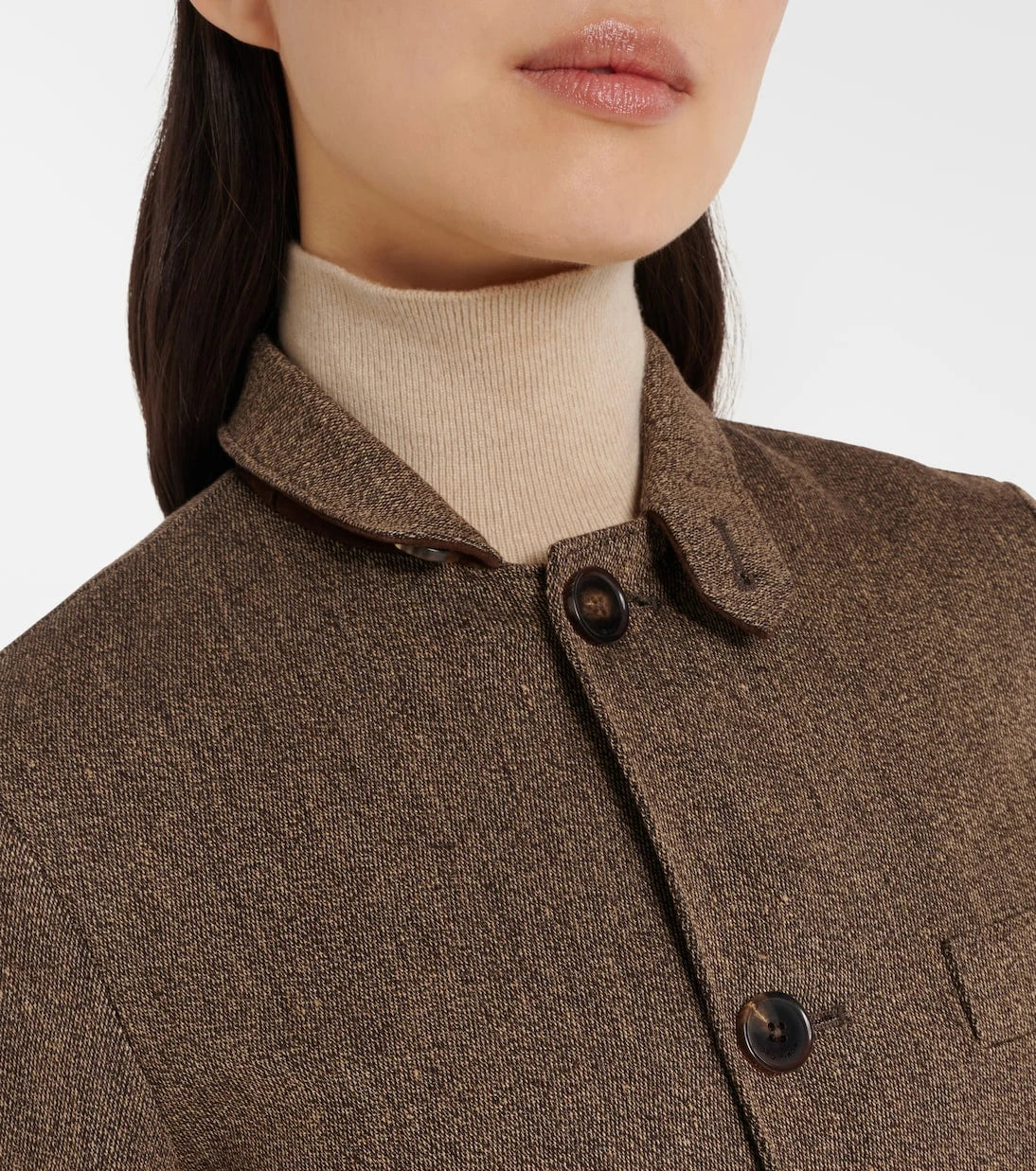 Loro Piana - Suede-trimmed linen jacket