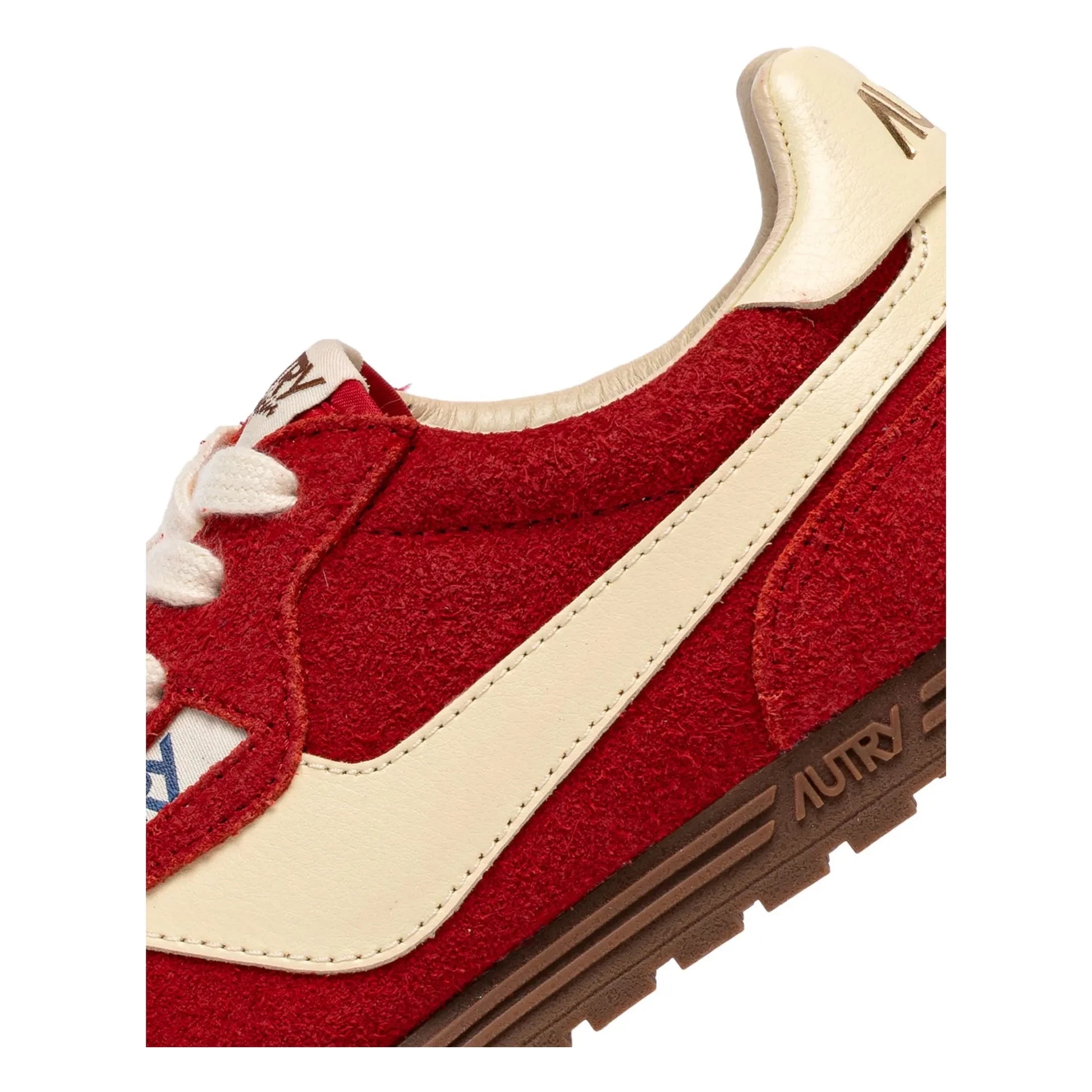 Autry - Windspin Low Two-tone Suede and Leather Basket | Red