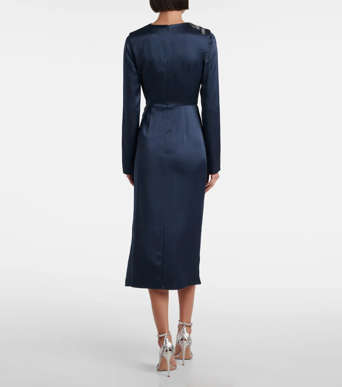Erdem - Crystal-embellished satin cady cocktail dress