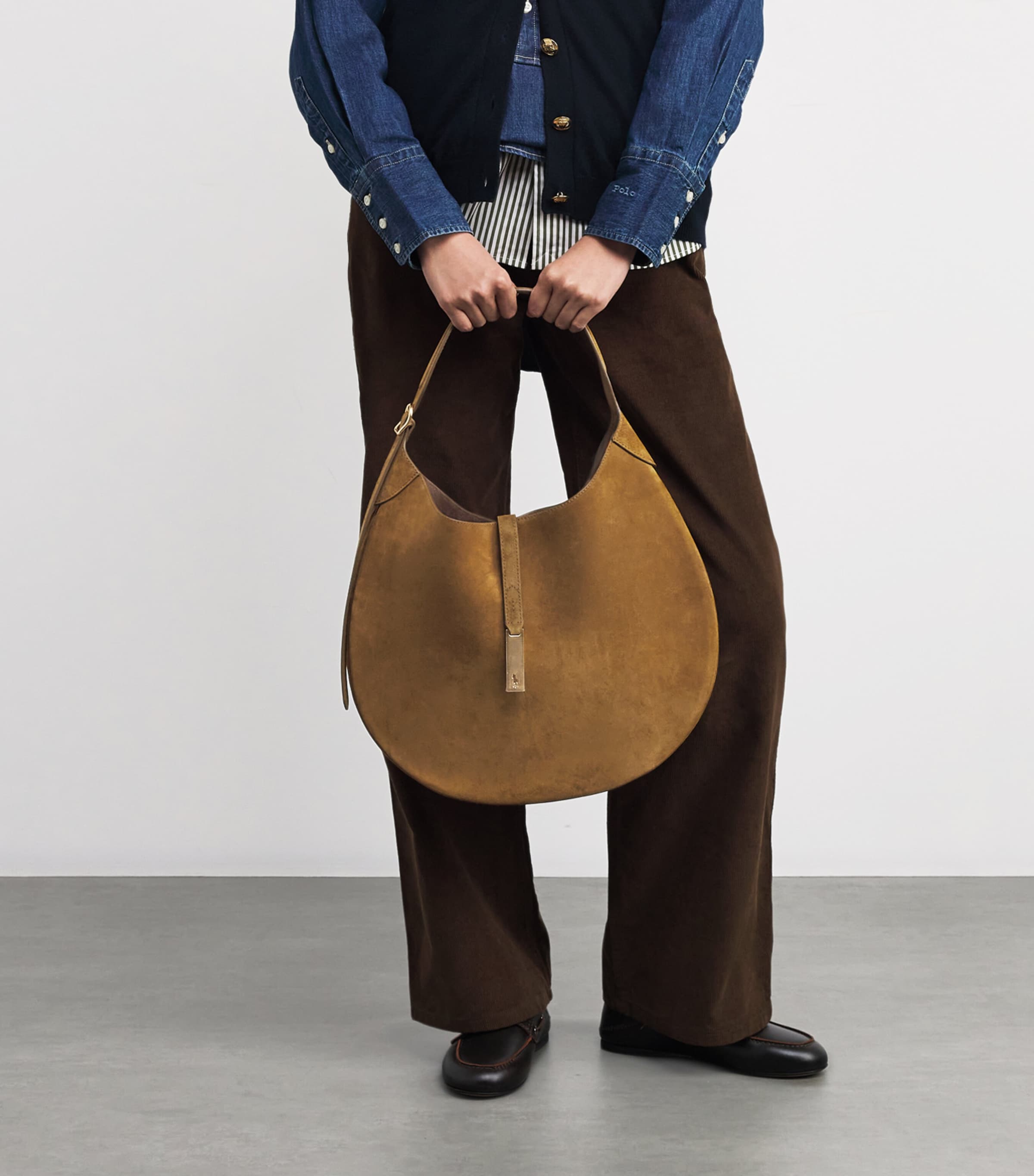 Medium Suede ID Shoulder Bag