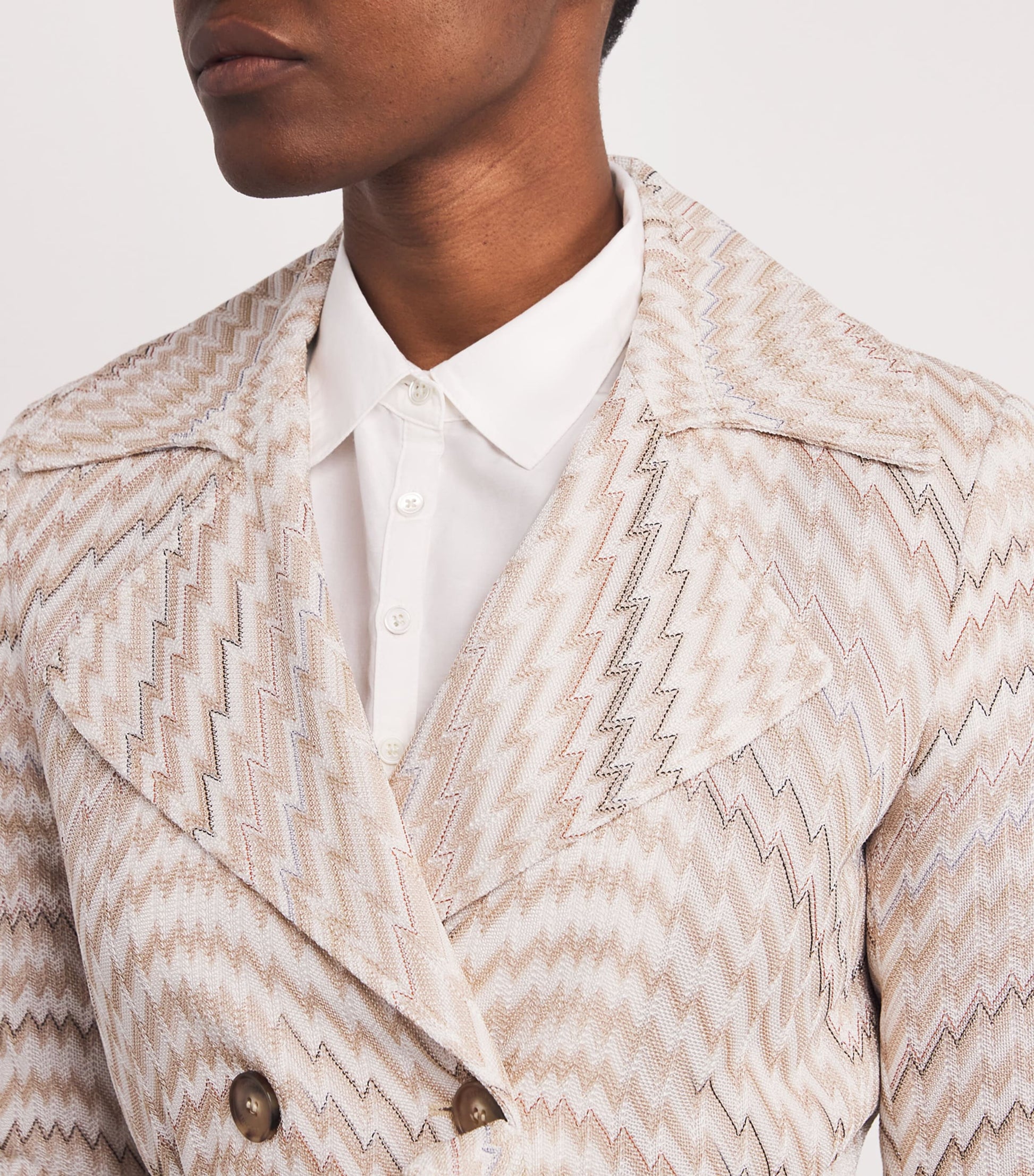 Missoni White Zigzag Trench Coat