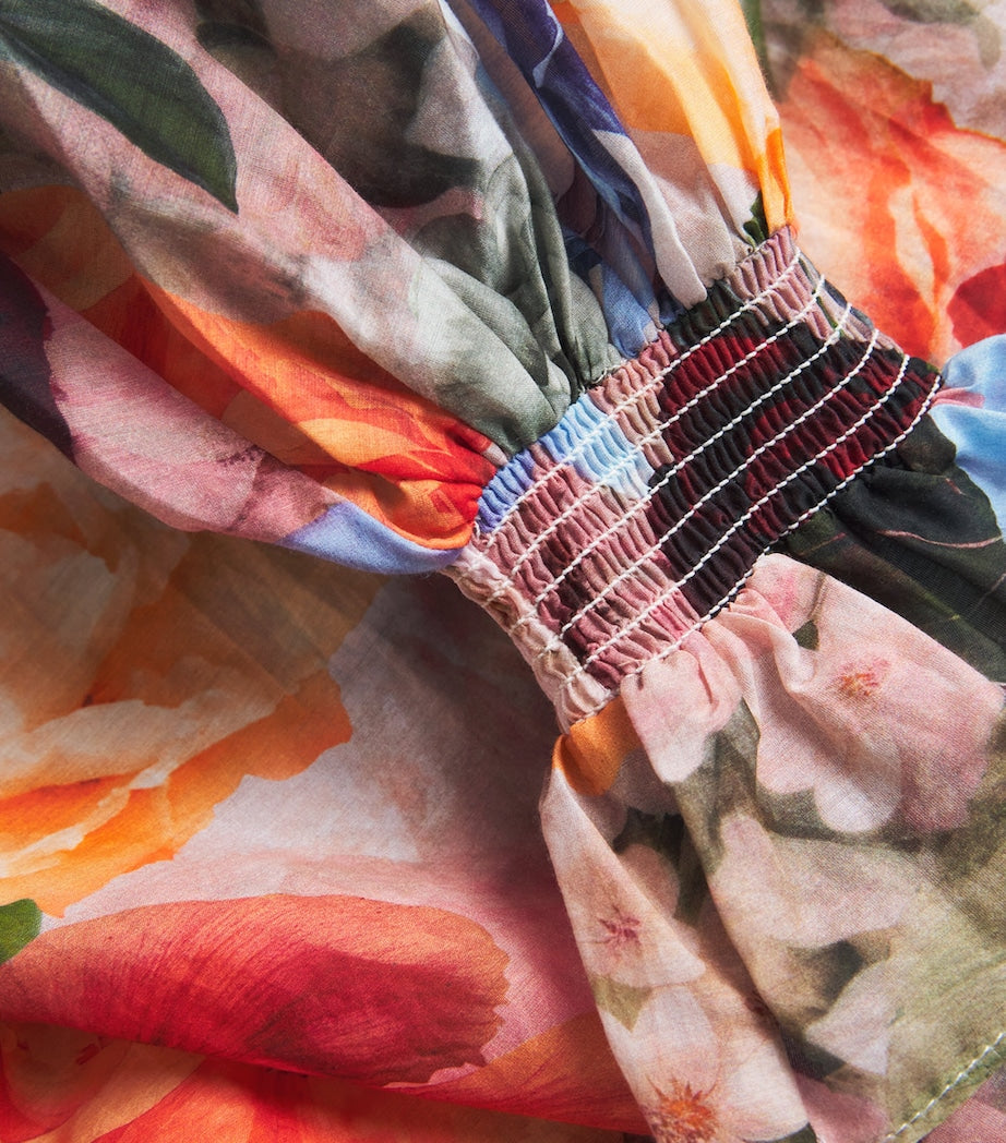 Alice+Olivia Multi Cotton-Silk Norah Peasant Blouse