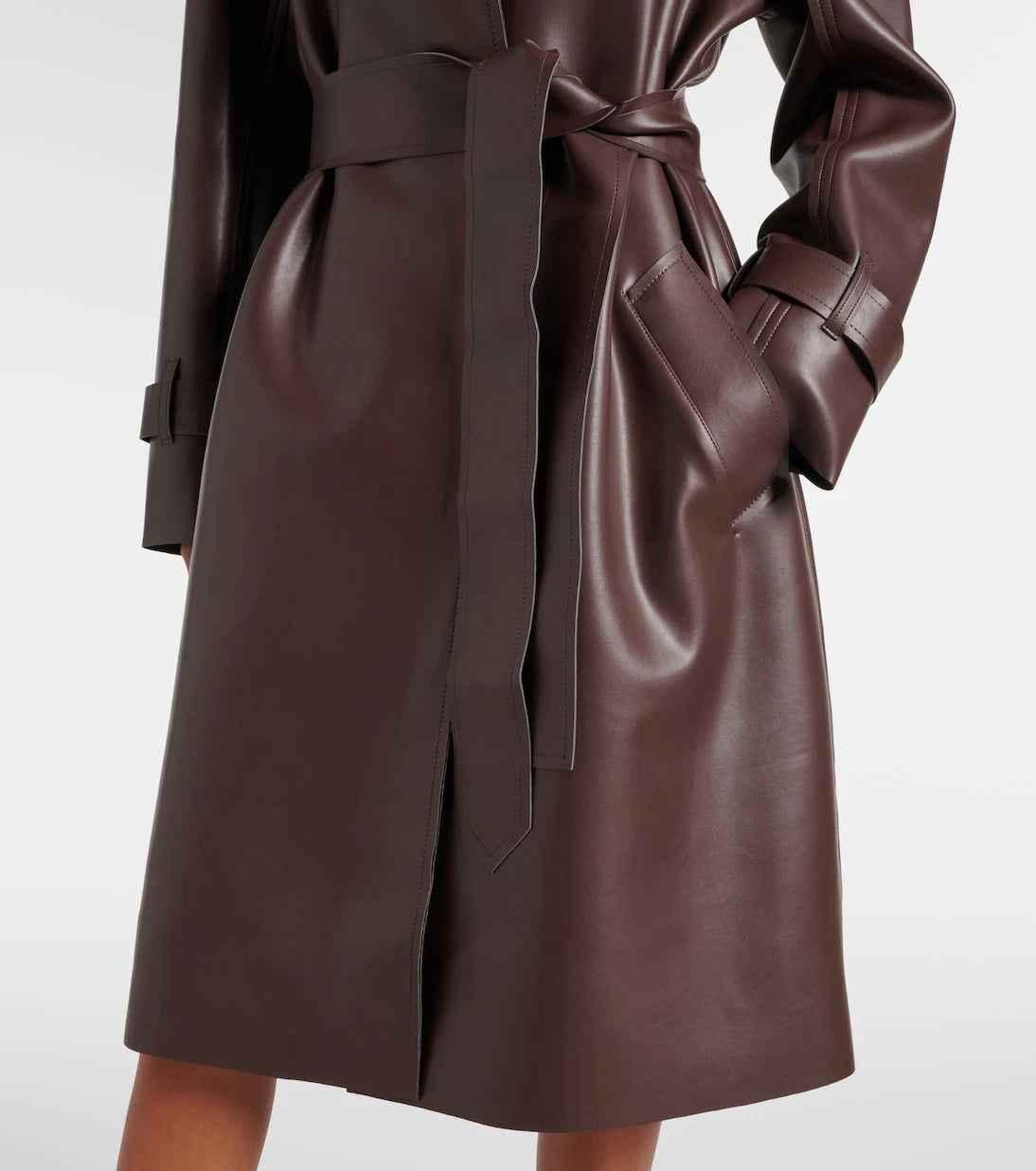 Norma Kamali - Faux leather trench coat