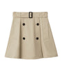 Beige Gabardine Trench Mini Skirt