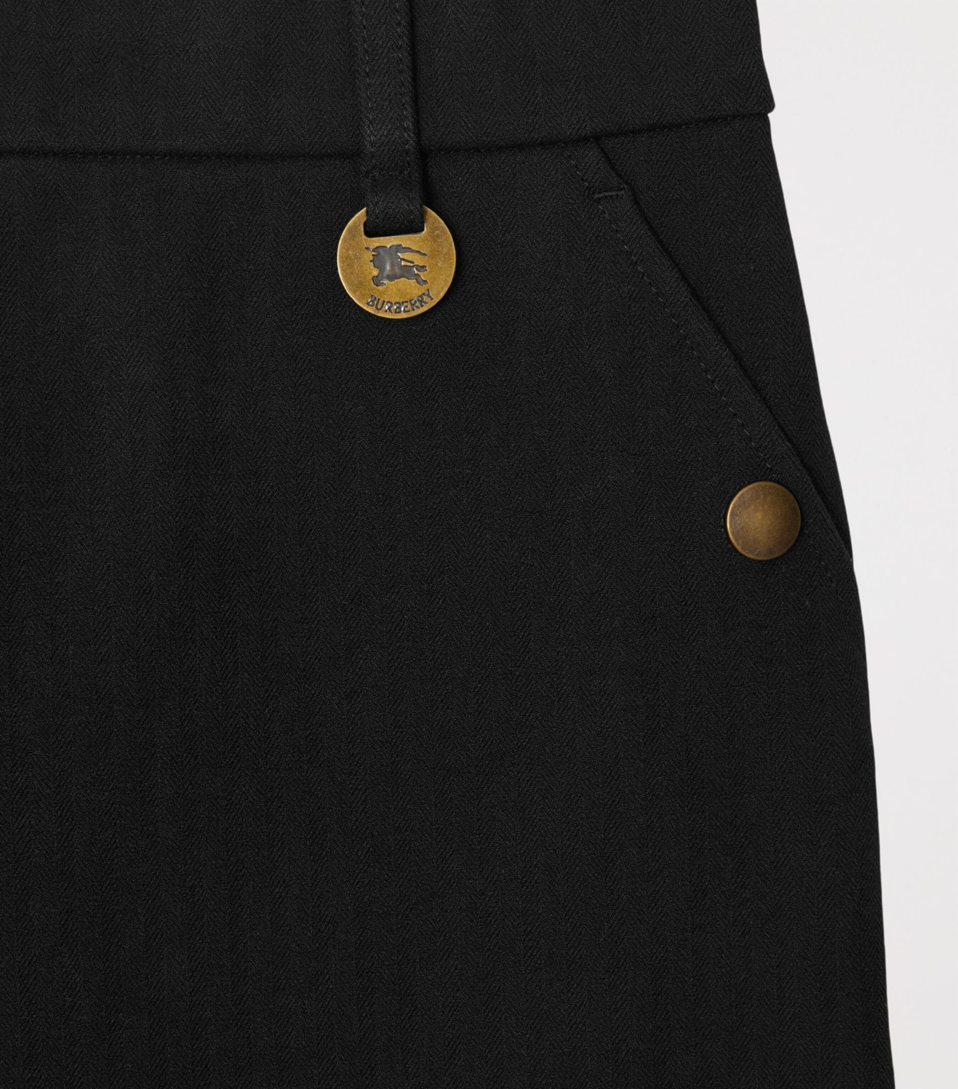 Burberry Black Stretch Cotton Herringbone Jodhpurs