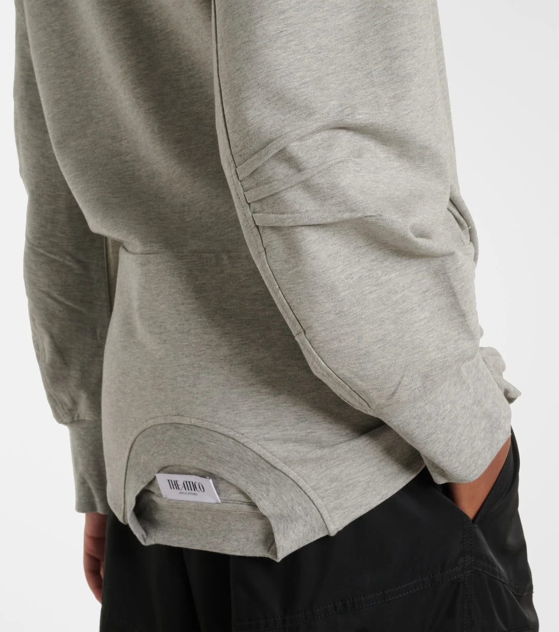 The Attico - Oversized draped cotton-blend sweatshirt